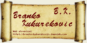 Branko Kukureković vizit kartica